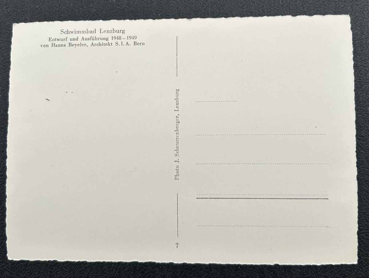 Cartoline postali: AK Lenzburg Schwimmbad  – Usato da Horw venduto da Tellbub 1