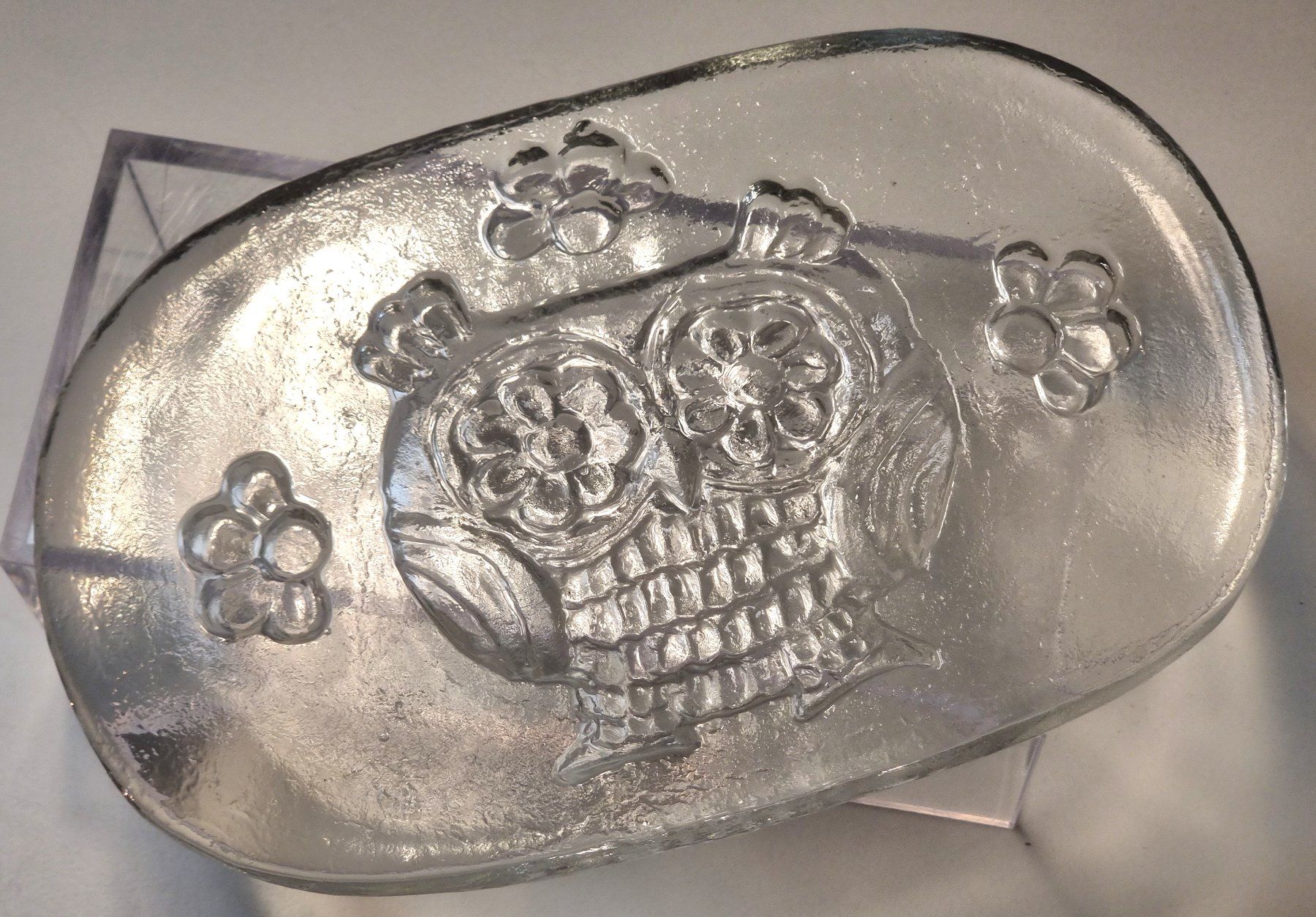 Glasi Hergiswil Servierplatten: neuw: Glasi Hergiswil BUTTERPLATTE GLAS EULE – Neu (gemäss Beschreibung) aus Dürnten von Bachtelsurfer 3
