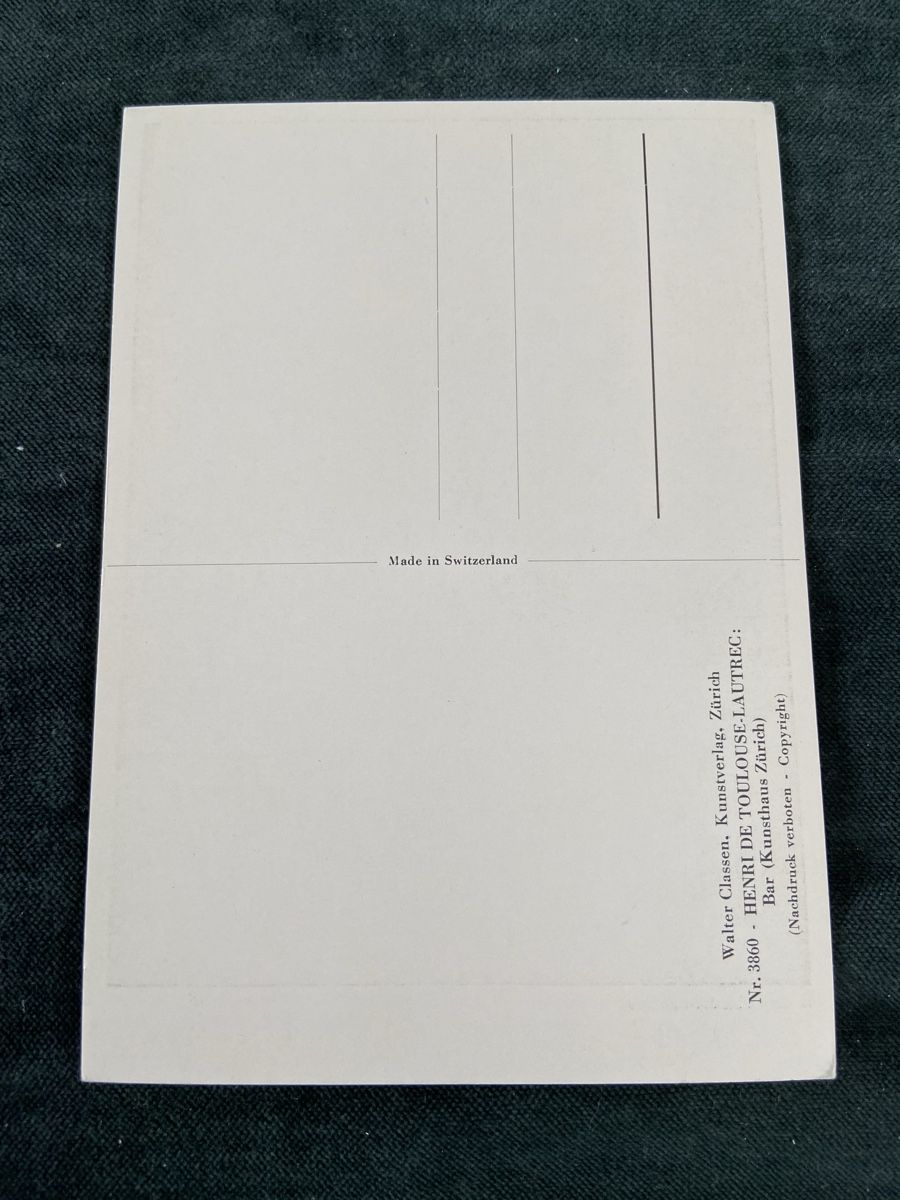 Cartoline postali: Ansichtskarte Henri de Toulouse-Lautrec Bar  – Usato da Luzern venduto da waterfront1 1