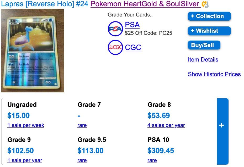 Pokémon Carte collezionabili: Lapras Rare Reverse Holo & Rare 24 – Usato da Zürich venduto da PEACECOCOON 3