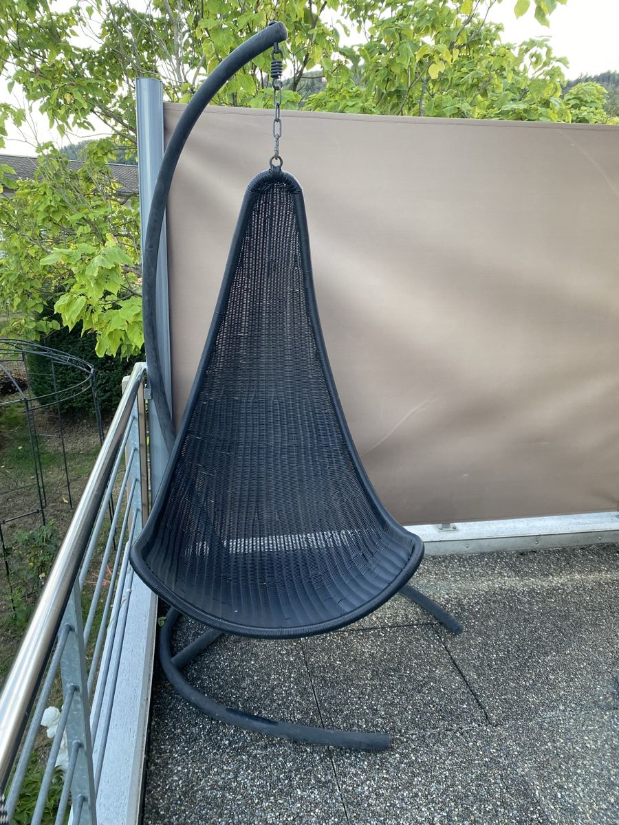 Poltrone pensili da giardino: Polyrattan-Hängesessel in Mondform mit Gestell  – Usato da Wittnau venduto da tim_2mkl 4
