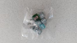 Set of dices - green-pink sealed