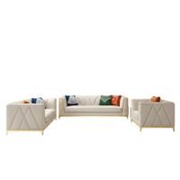 Medusa Edelstahl Leder Sofagarnitur Couch Wohnzimmer Möbel