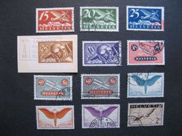 Flugpost F3 - F15 gest., normales Papier