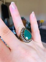 Synthetic EMERALD RING 53mm