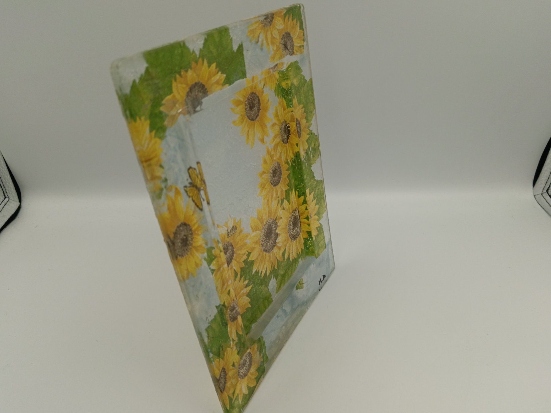 Cadres de tableaux: Glas-Bilderrahmen mit Sonnenblumen – Neuf (Voir description) à Bäch SZ par Swissy46 1