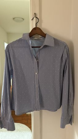 Mango Striped Shirt Size M - Blue - for Spring