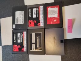 6x SATA SSD 60–128GB 2.5" – Samsung/Kingston/OCZ – SMART PAS