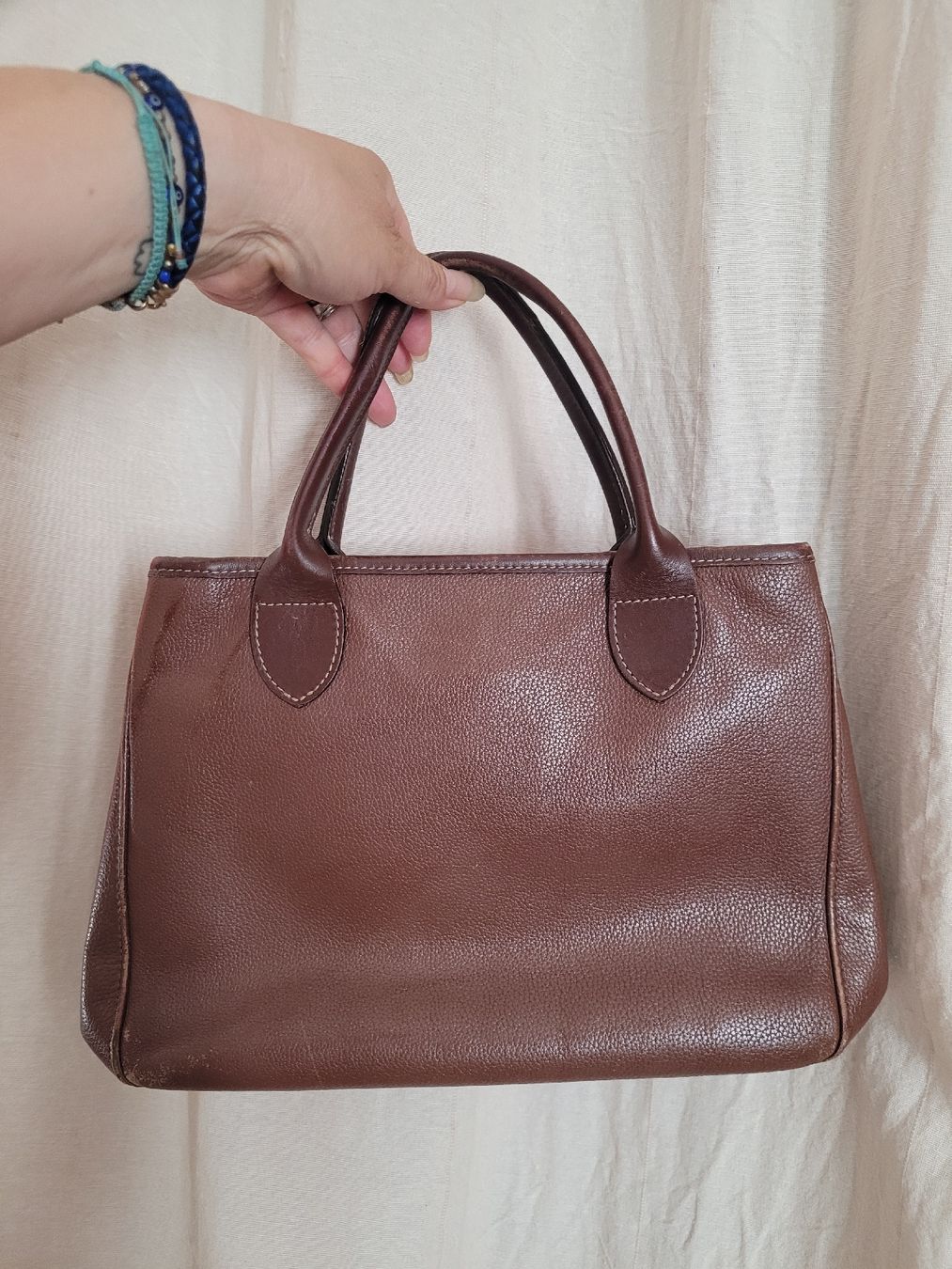 Longchamp Borse: Sac à main Longchamp cuir marron "Cavalcade" – Usato da Vevey venduto da lba_dd82 1