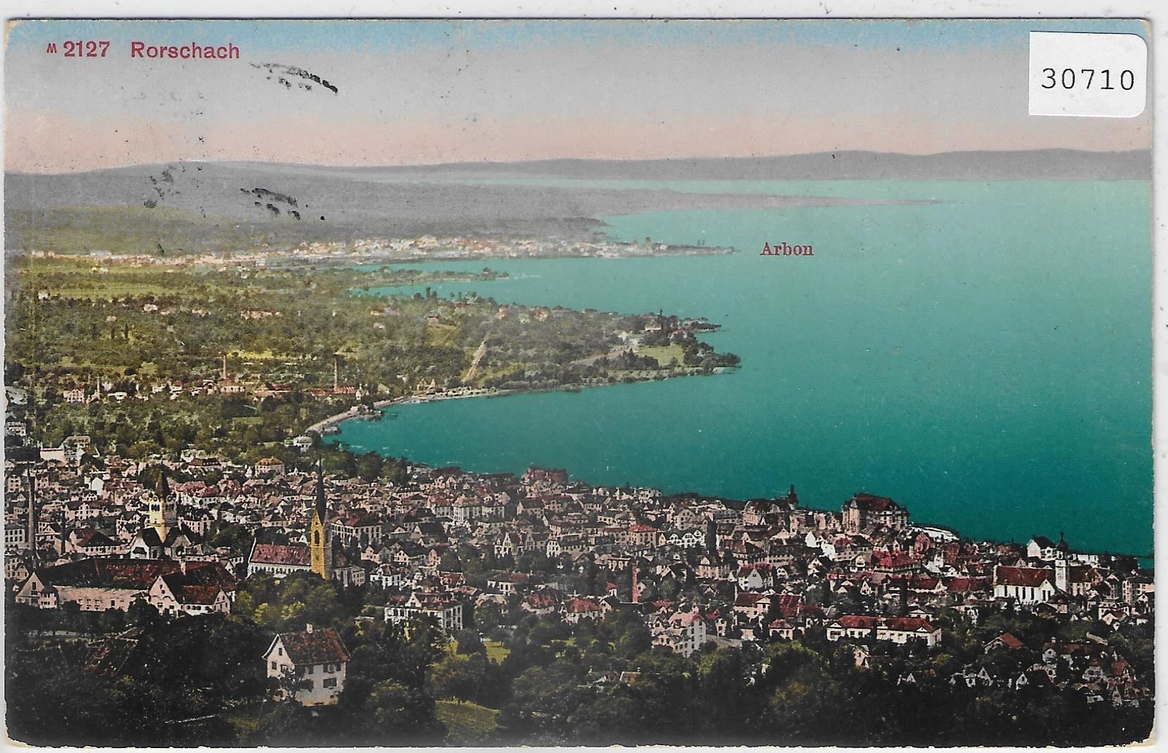 Cartoline postali: Rorschach - Generalansicht - Litho – Usato da Ettingen venduto da Kartenplanet