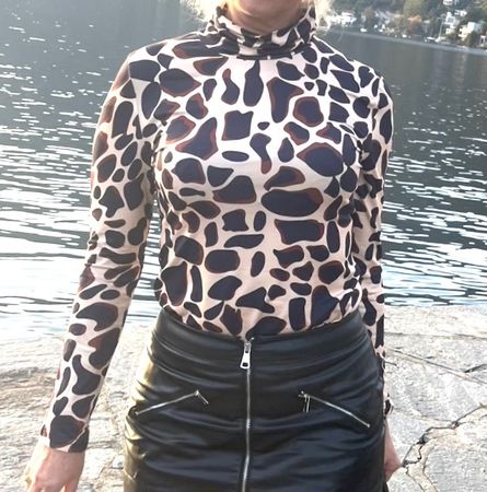 Dolcevita di printe Giraffa- nuovo, sexy-taglia M/L