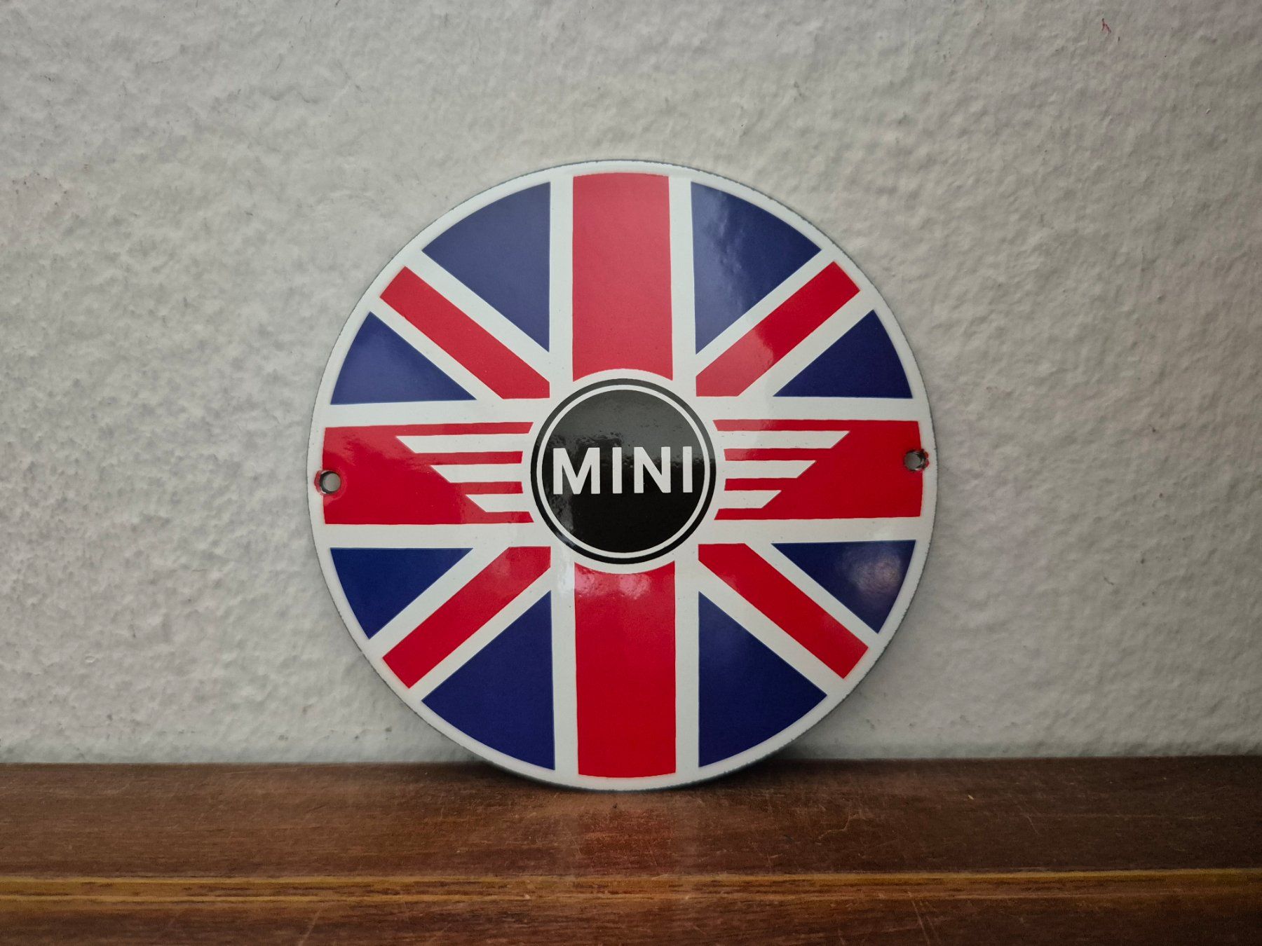 Mini Insegne: Emailschild Mini Cooper Logo Werkstatt Garage Emaille Schild – Nuovo (secondo la descrizione) da Schaffhausen venduto da pfanis09