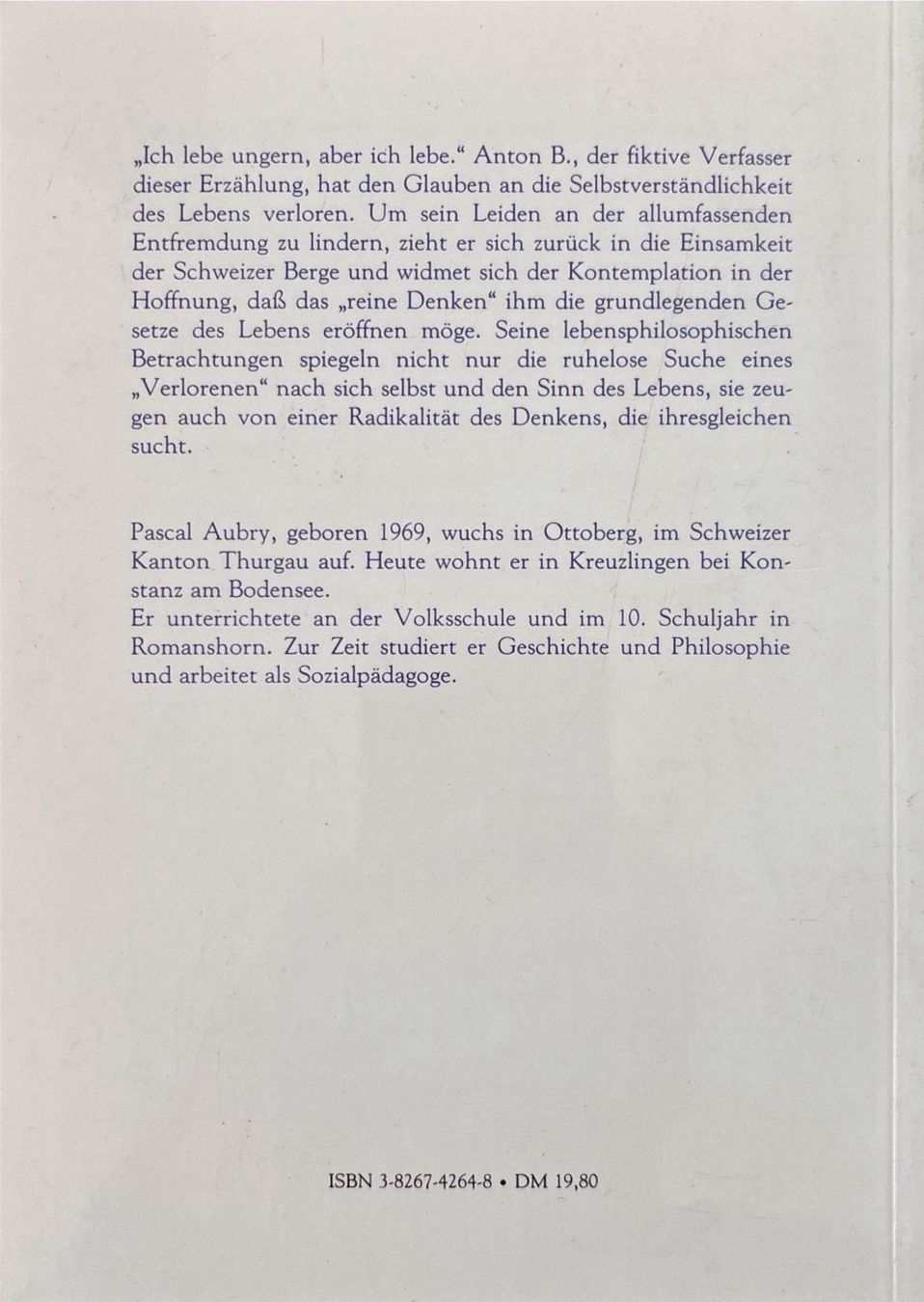 Libri: Aubry Pascal, Erzählung eines Nachdenkens – Nuovo (secondo la descrizione) da Sarnen venduto da Livres 1