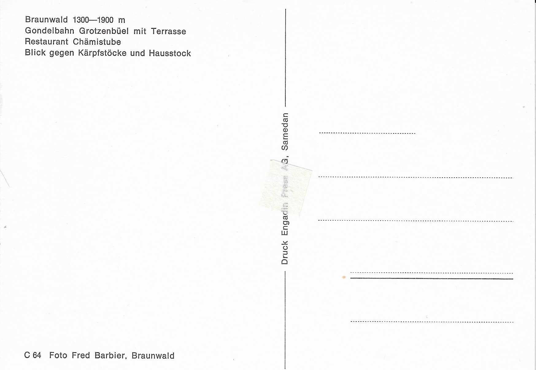 Ansichtskarten: Braunwald GL – Neu (gemäss Beschreibung) aus Rothrist von Stranglehold 1