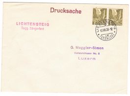 Lettre de Lichtensteig cachet S182 pour Luzern le 10.VII.38