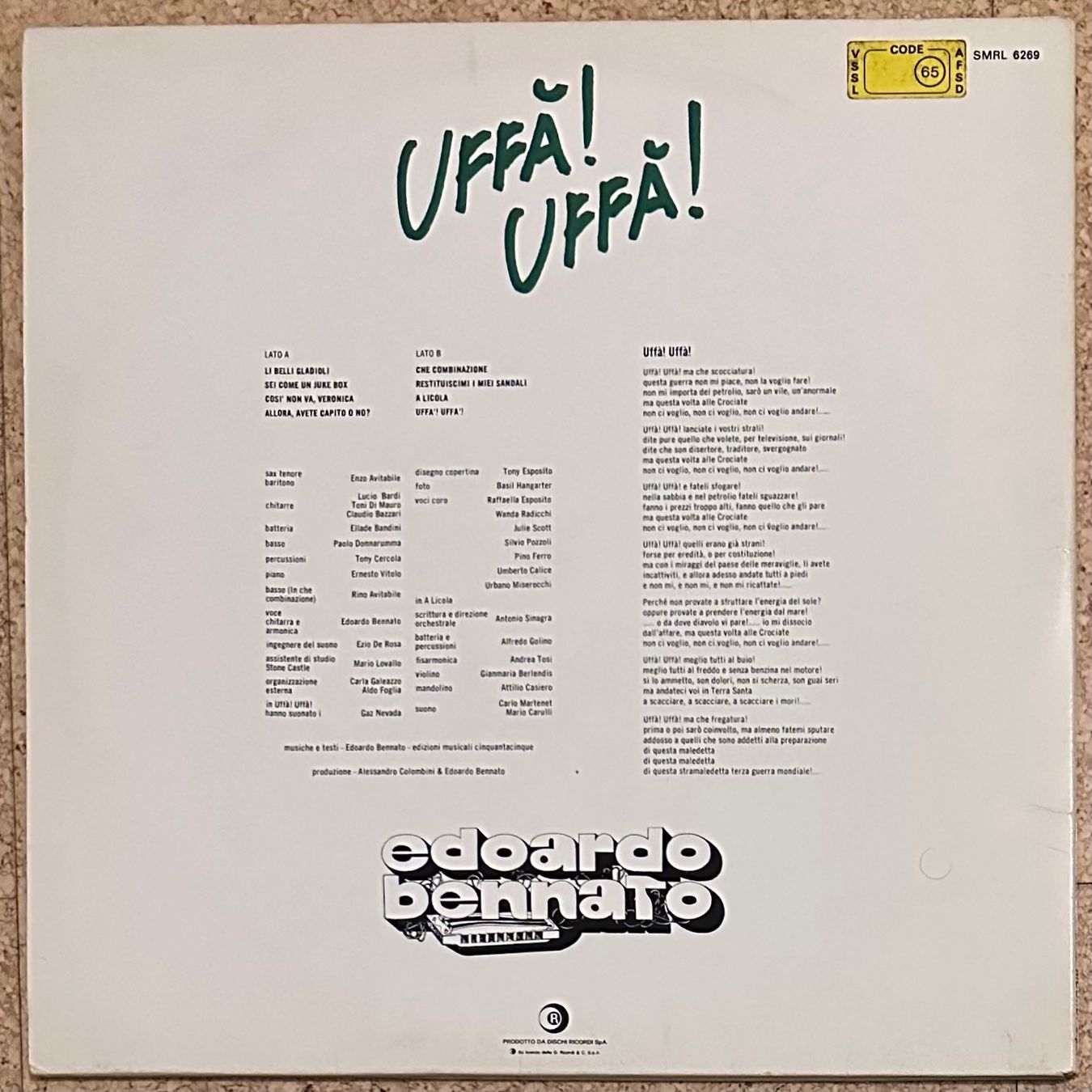 Dischi in vinile: LP - Edoardo Bennato - Uffà! Uffà! – Usato da Breganzona venduto da Onairda75 1
