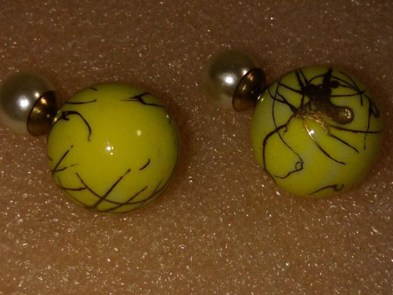 Orecchini pendenti & Orecchini a lobo: OHRRINGE MODESCHMUCK,,GELB UND BEIGE – Nuovo (secondo la descrizione) da Basel venduto da bijoutrie_4 1