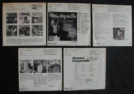 Dischi in vinile: HOWARD CARPENDALE Sammlung: 5 x Vinyl – Usato da Zürich venduto da Vinyl 1