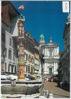 Solothurn - Bannerträgerbrunnen, St. Ursen-Kathedrale