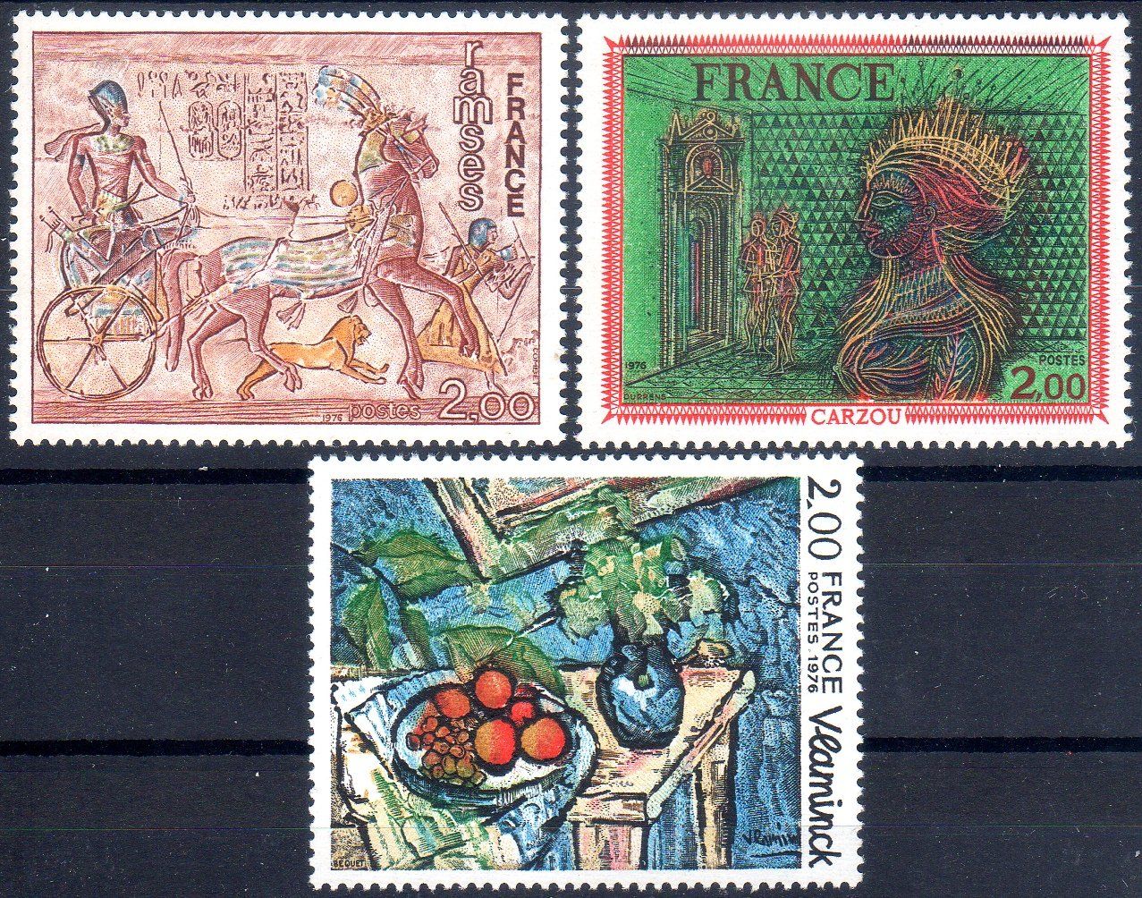 Tutti i francobolli: 1976 FRANKREICH BAS-RELIEF + GEMÄLDE 3 MARKEN **POSTFRISCH** – Nuovo (secondo la descrizione) da Losone venduto da EM2019