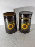 2x Keramik Gefässe Sonnenblumen Handarbeit