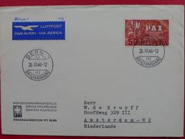 1945 (PAX) N.267, Einzelfrankatur nach Holland sauber v.BERN