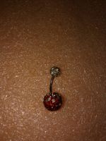 bauchnabel piercing,,,rot und weiss kristall