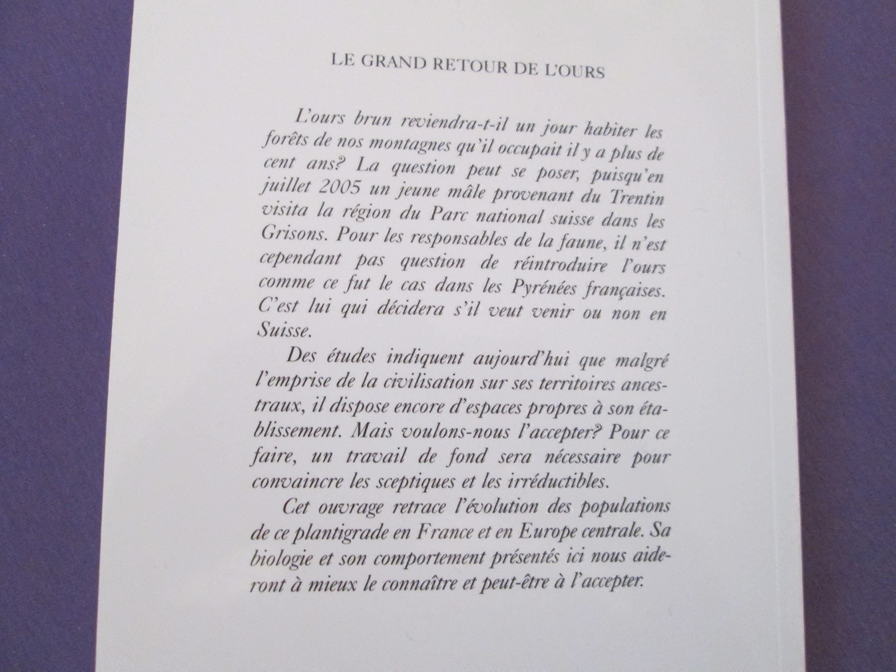 Libri: Le grand retour de l'ours – Usato da Neuchâtel venduto da Dualseele 9