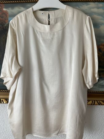 Elegante Reine 💯 Seidenbluse Gereinigt Top Gr46(K6)