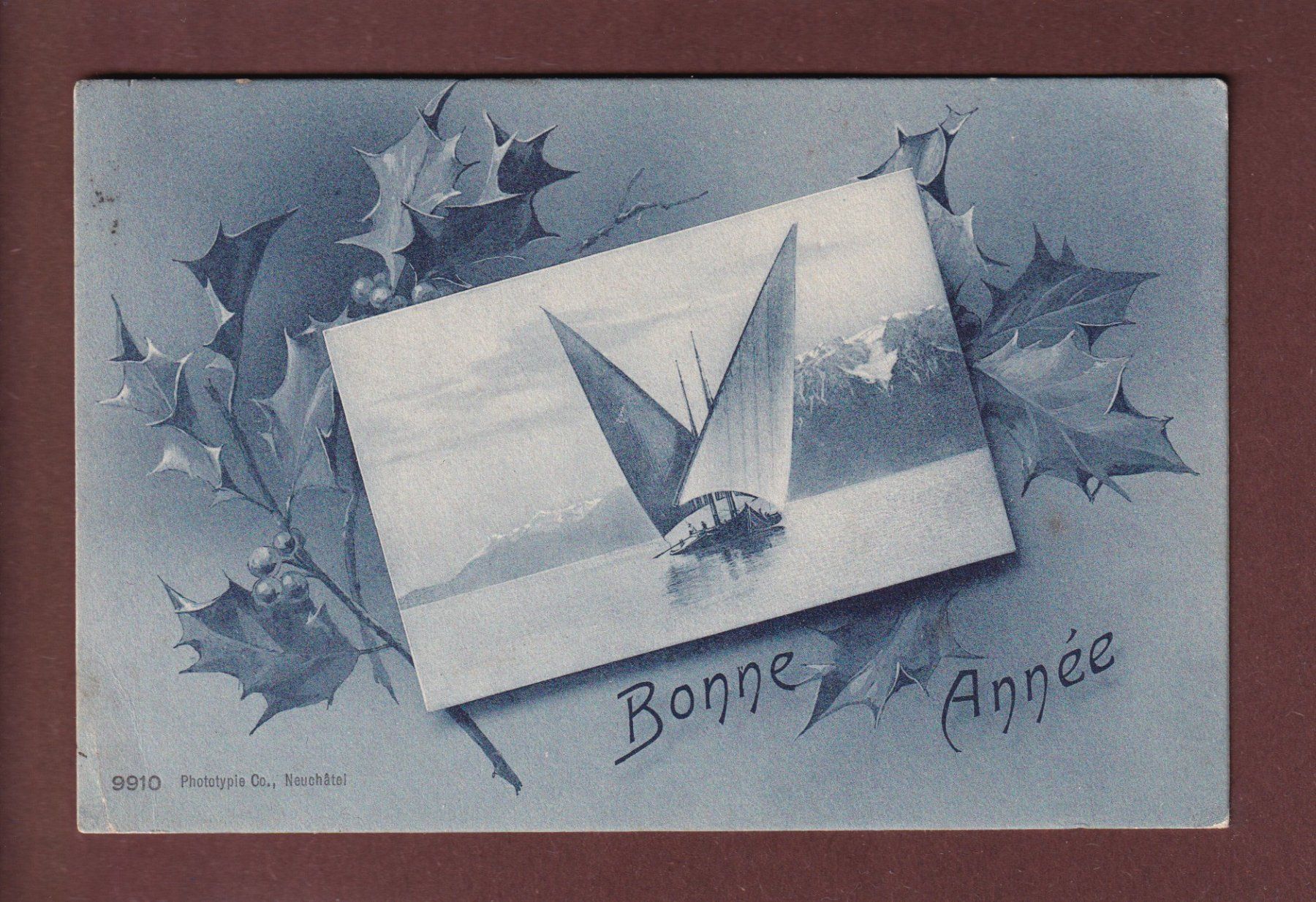 Cartoline postali: BARQUE DU LEMAN - Bonne Année - 1907 – Usato da Pully venduto da nicecards