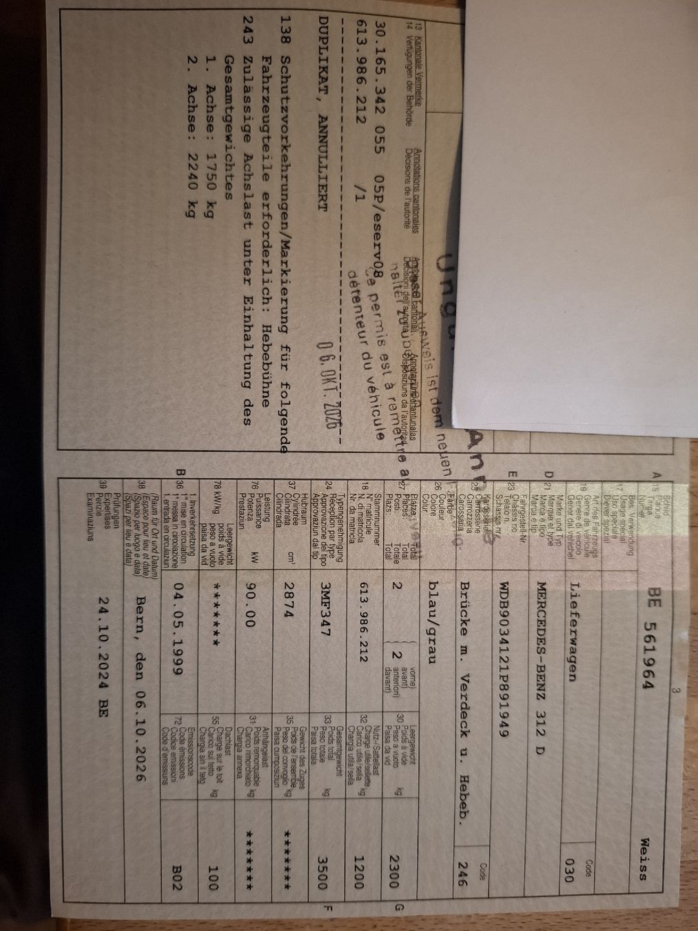 Mercedes-Benz Nutzfahrzeuge: Mercedes 312 D – Defekt aus Sutz von sch_96zc 8