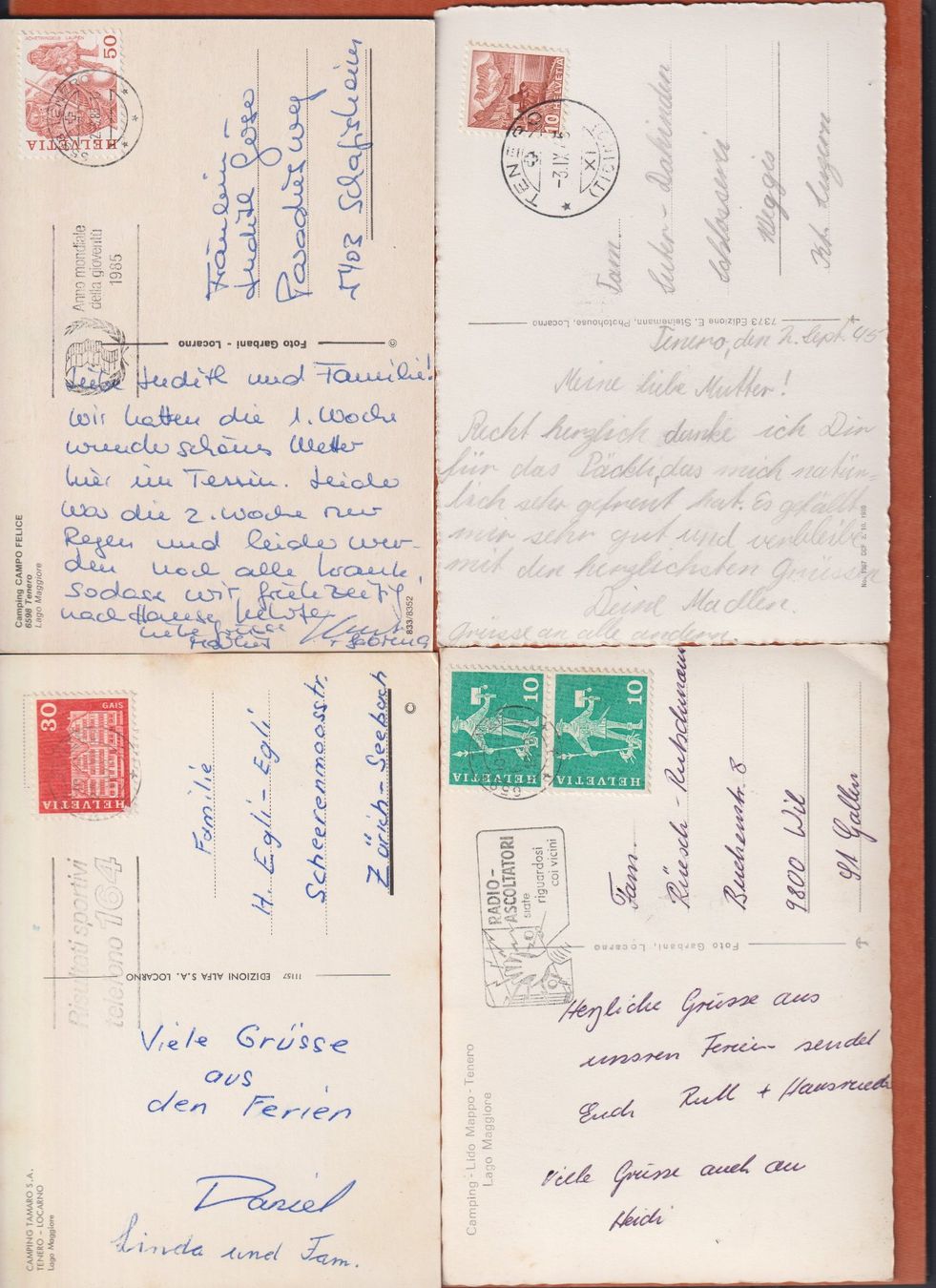 Cartoline postali: Tenero  Camping Lido   -   4 alte Ansichtskarten – Usato da Vitznau venduto da Ropaku 2