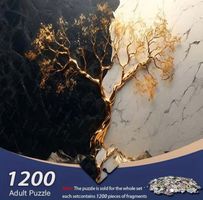 Jigsaw-Puzzle-metallisch-goldenes Baumdesign 60x80cm-Familie