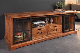 Sideboard mit Schiebetüren und Schubladen Holzoptik