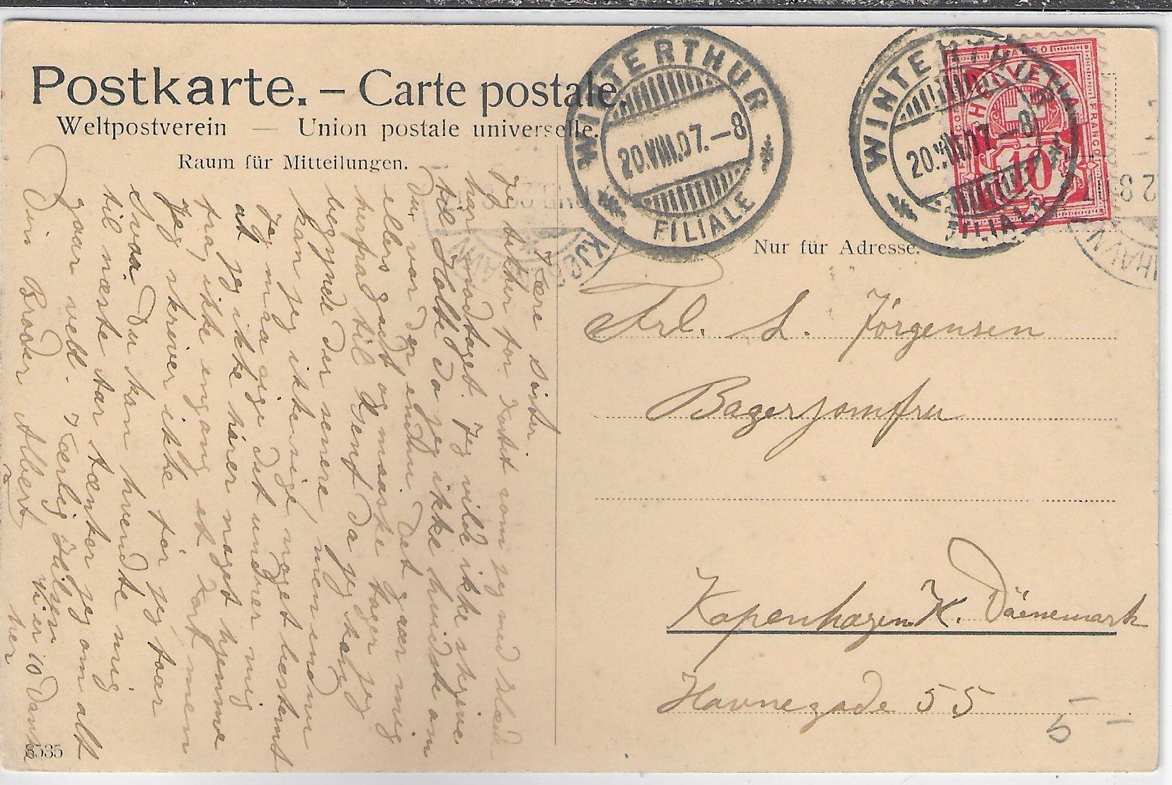 Cartoline postali: Winterthur - Stadtkirche – Usato da Ettingen venduto da Kartenplanet 1