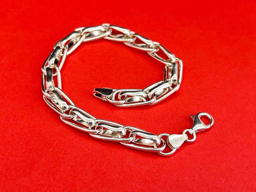 Herren Armband Aus Sterling Silber 925 – 23 Cm, Mit Karabinerverschluss, Nachhaltig Verpackt