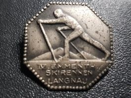 Emmentaler Skirennen Langnau Alte Anstecknadel Pin 1925