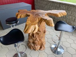 Bartisch,  Stehtisch, Designertisch aus Echtholz (Unikat)