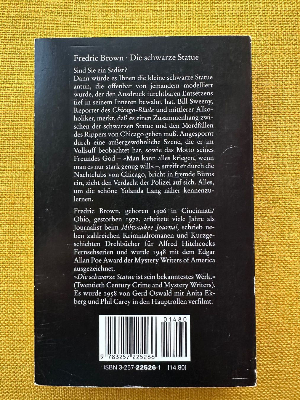 Libri: Fredric Brown: Die schwarze Statue, Diogenes – Usato da Schmitten / FR venduto da Samsara169 1