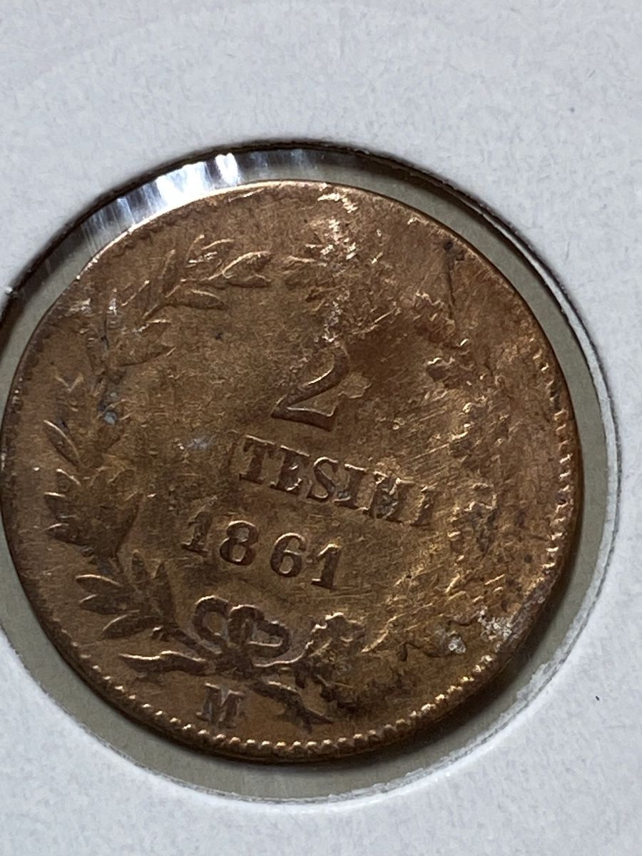 Tutti le monete: Italie - 2 centimes - 1861 – Usato da Payerne venduto da Mike1682