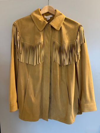 Echte Premium Wildleder-Jacke senfgelb