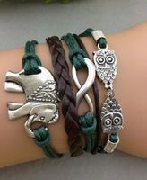 Armband Elefant und Eulen