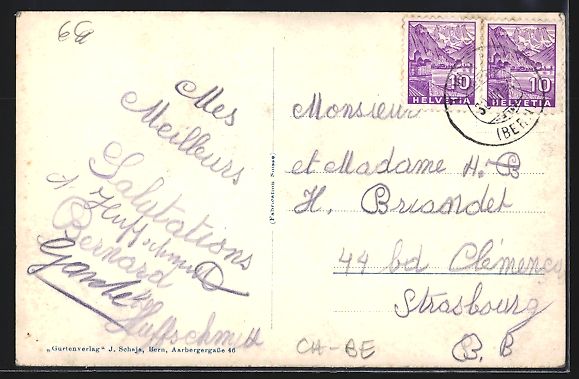 Cartoline postali: Twann, Ortsansicht mit Hotel Bären v. E – Usato da Berlin venduto da bartko-reher 1