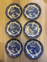 Set 6 piatti blu e bianchi decorati diametro 14 cm