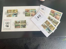 2000 /Uno Onu UN / NY Wien Genf / Trio FDC + 3x FDC Arten