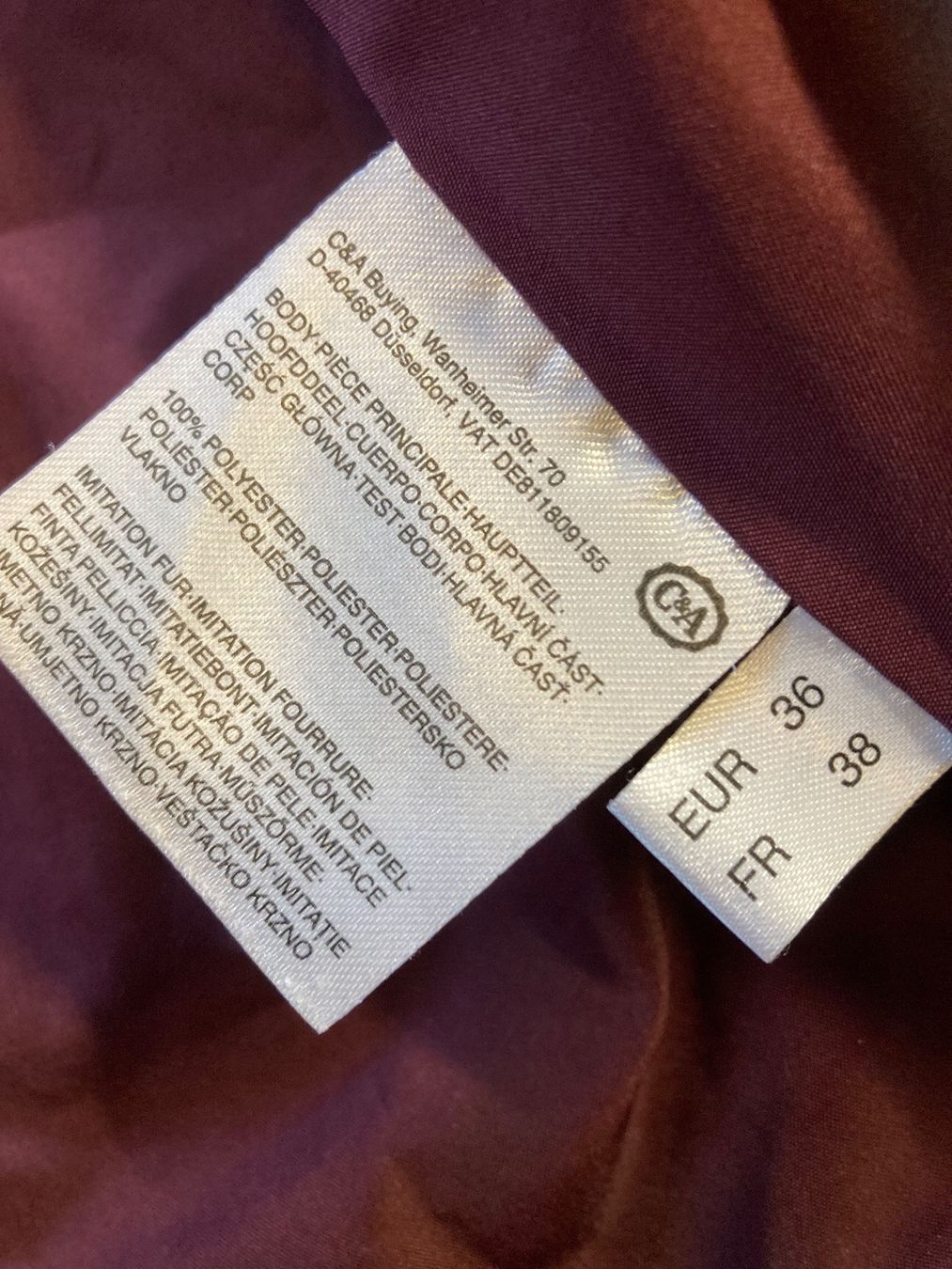 Giacche: Winterjacke Damen Bordeaux Gr. 36 – Usato da Bauma venduto da haelge01 2
