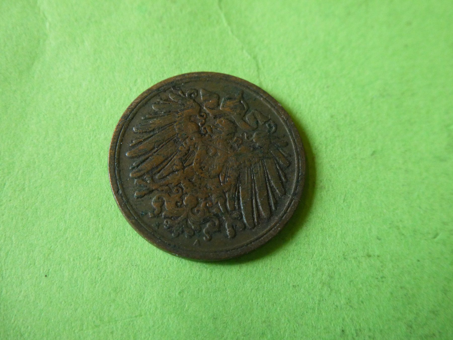 Alle Münzen: Dt. Reich 1908 A, 1 Pfennig – Gebraucht aus Hinterforst von Rohusri 1