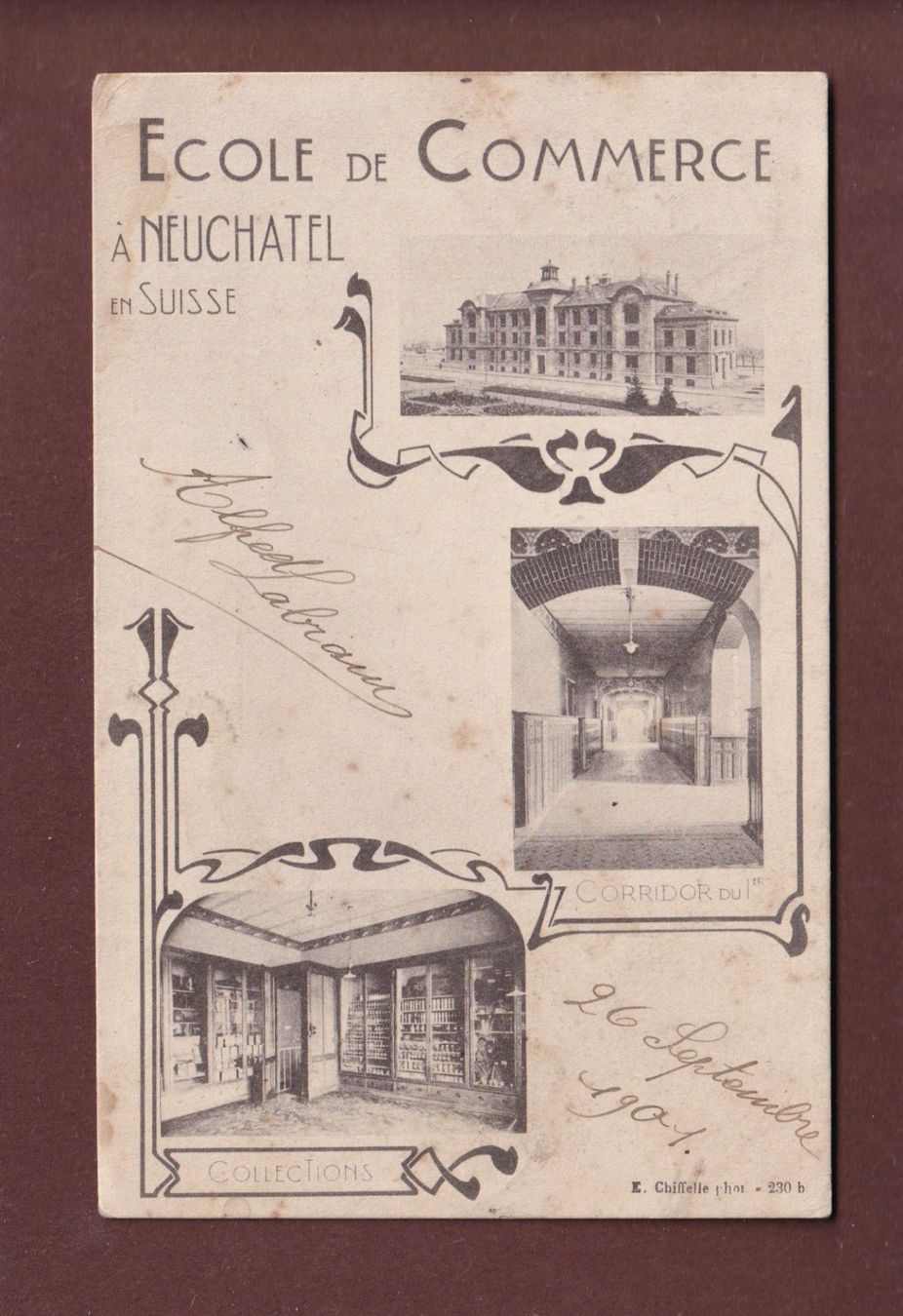 Cartes postales: NEUCHÂTEL - Ecole de Commerce - 1901 – D'occasion à Pully par nicecards