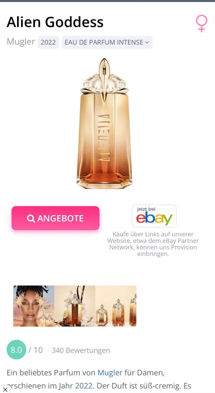 Mugler Parfum & Eau de Toilette: Mugler Alien Goddess Intense EDP Duftprobe 2ML – Gebraucht aus Zürich von deruja 2