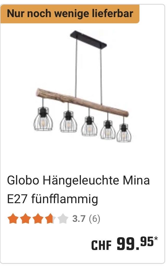 Lampadari & plafoniere: Globo Hängeleuchte fünfflammig – Usato da Bern venduto da Joana090 3